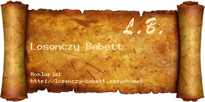 Losonczy Babett névjegykártya
